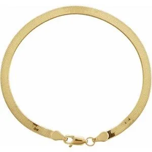 14K Yellow 3.8 mm Flexible Herringbone 7" Chain