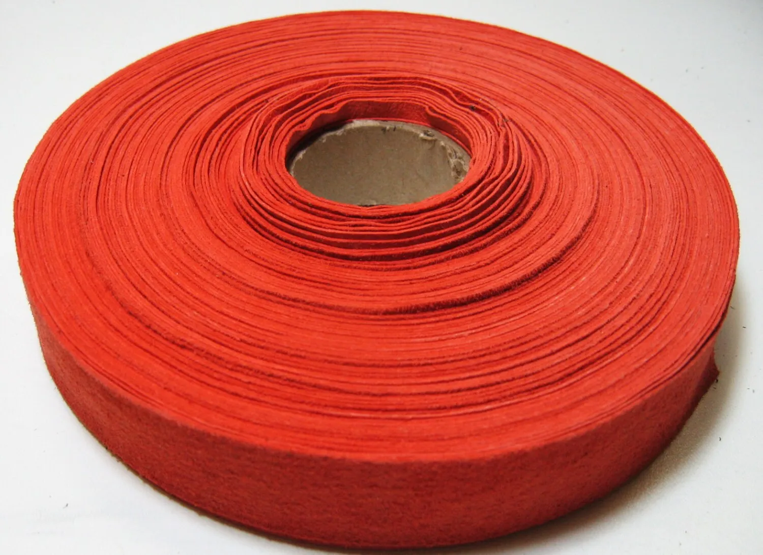 1" Flat Burnt Orange split Pig Suede Binding (5 yds) 1000NP4 trim tape; edge binding; leather tape