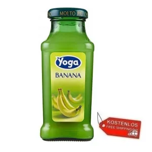 24x Yoga Bar Banana Bananen Fruchtsaft Glasflasche 200ml