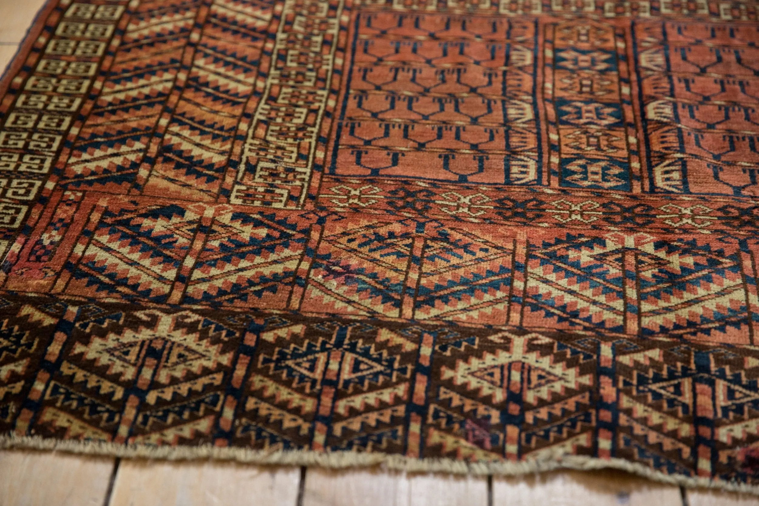 4x5 Antique Turkmen Square Rug