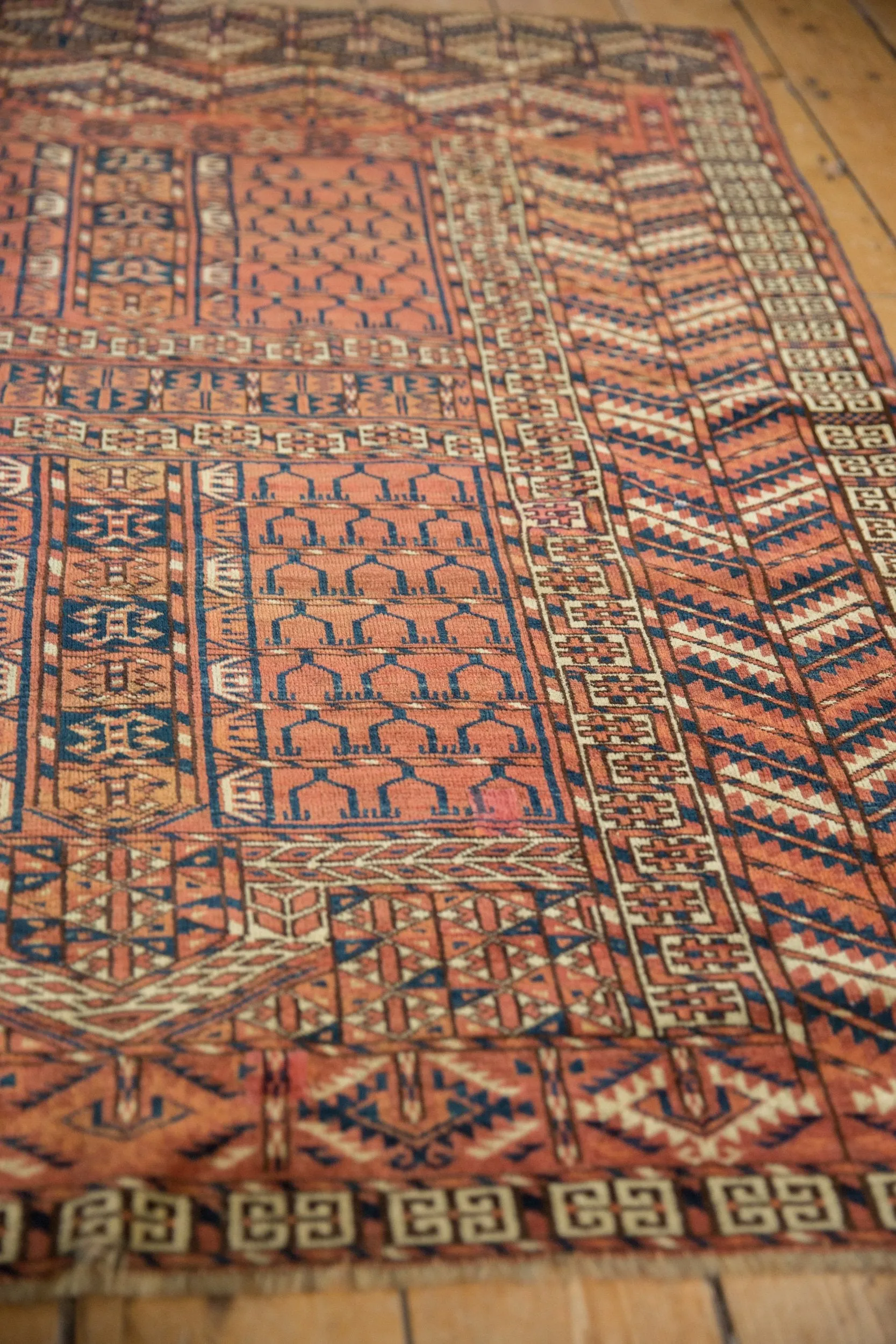 4x5 Antique Turkmen Square Rug