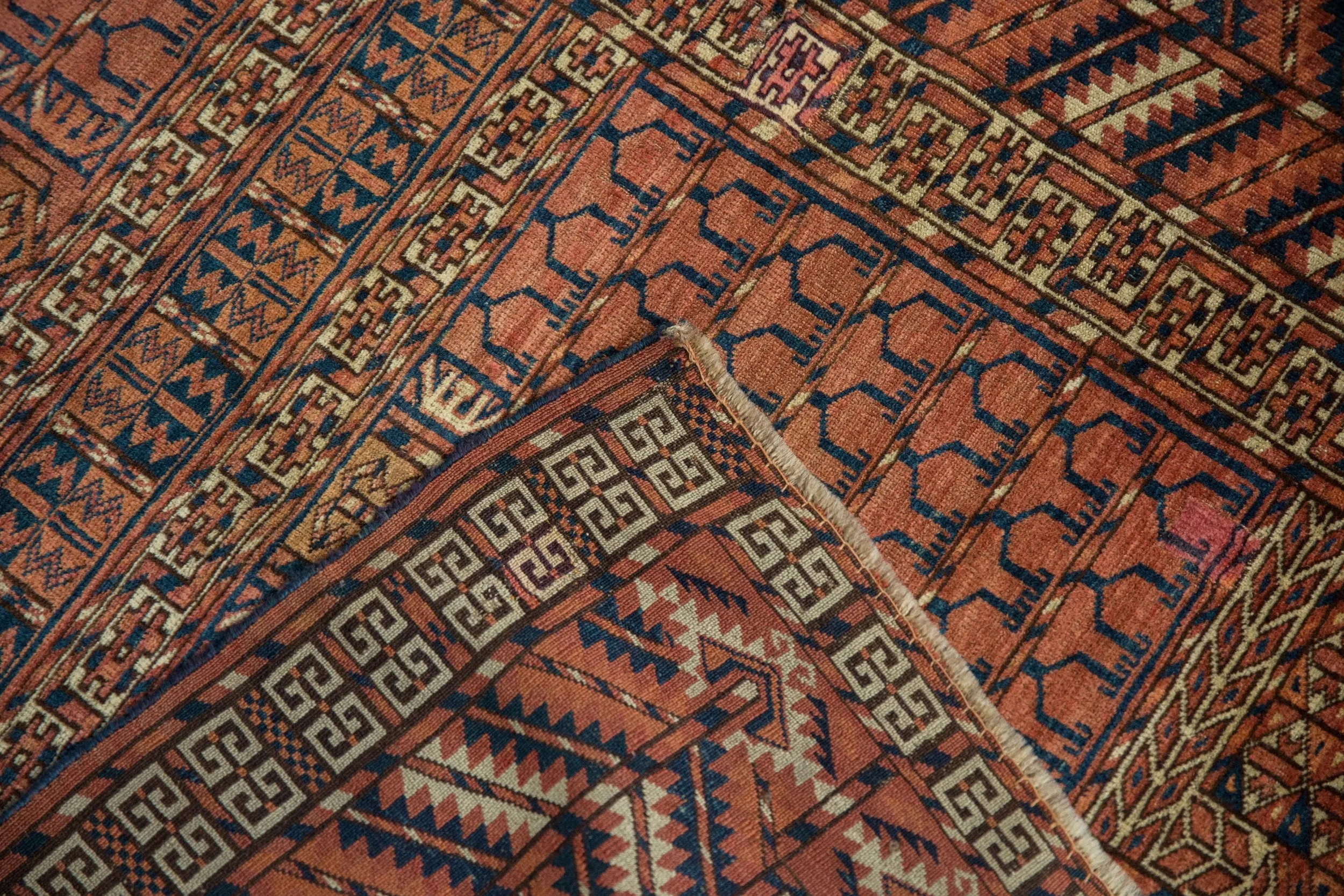 4x5 Antique Turkmen Square Rug