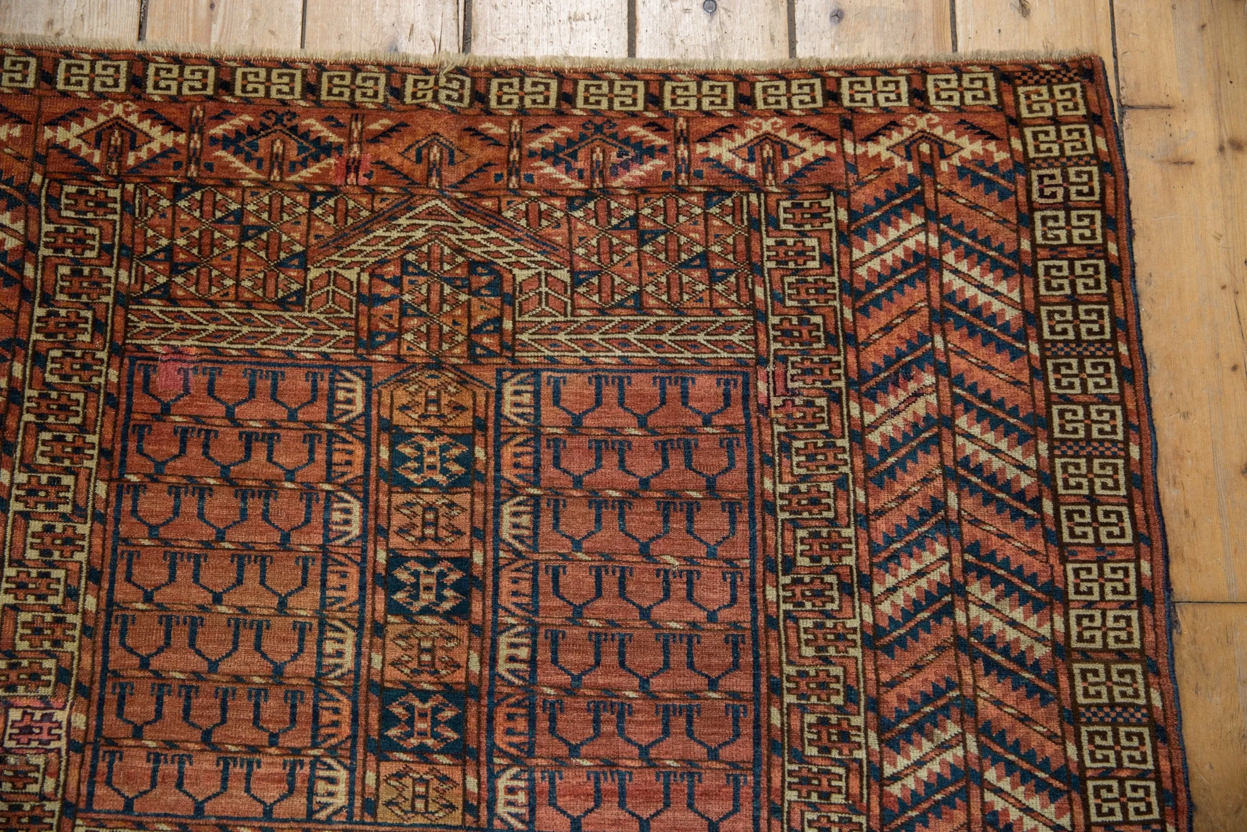 4x5 Antique Turkmen Square Rug