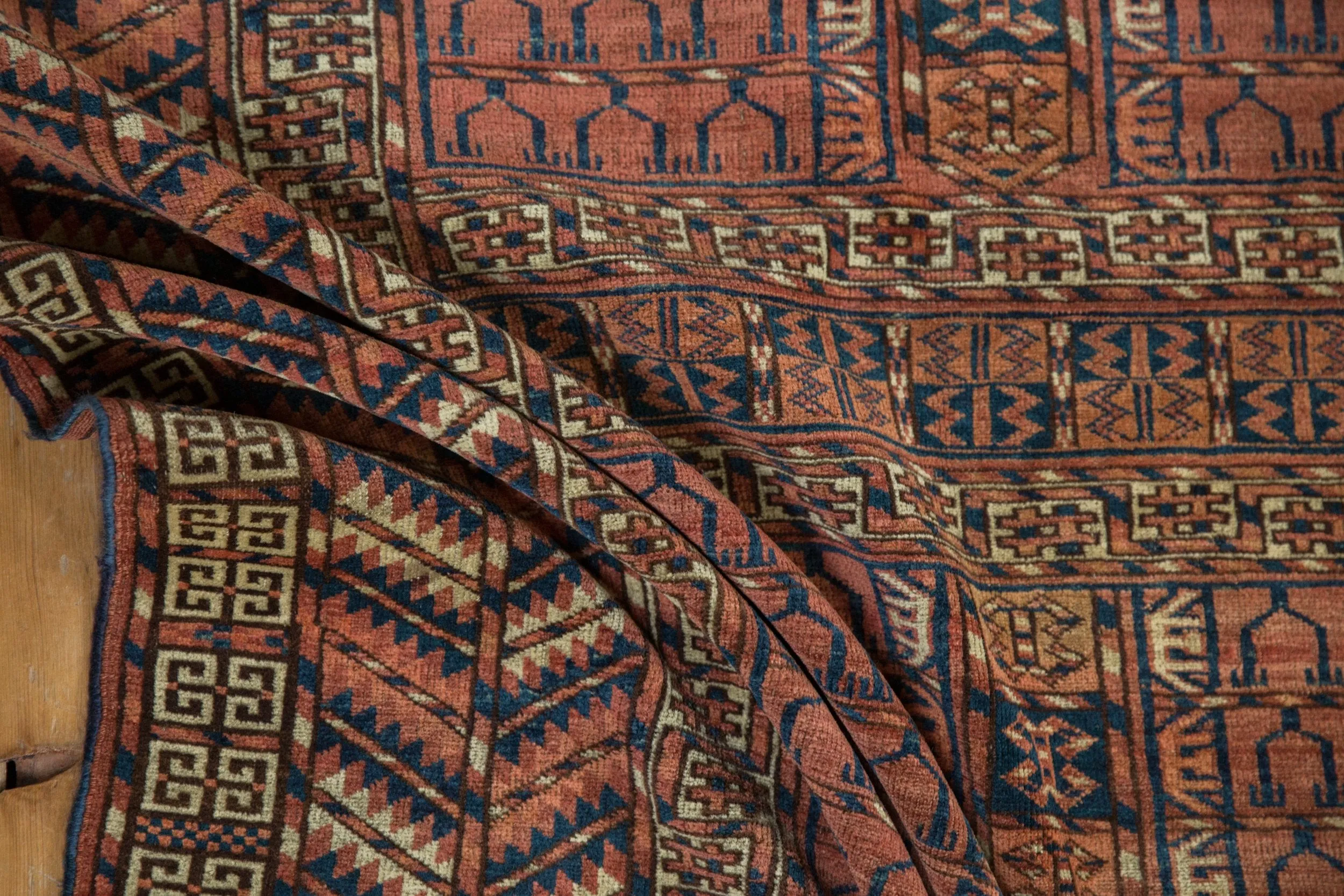 4x5 Antique Turkmen Square Rug