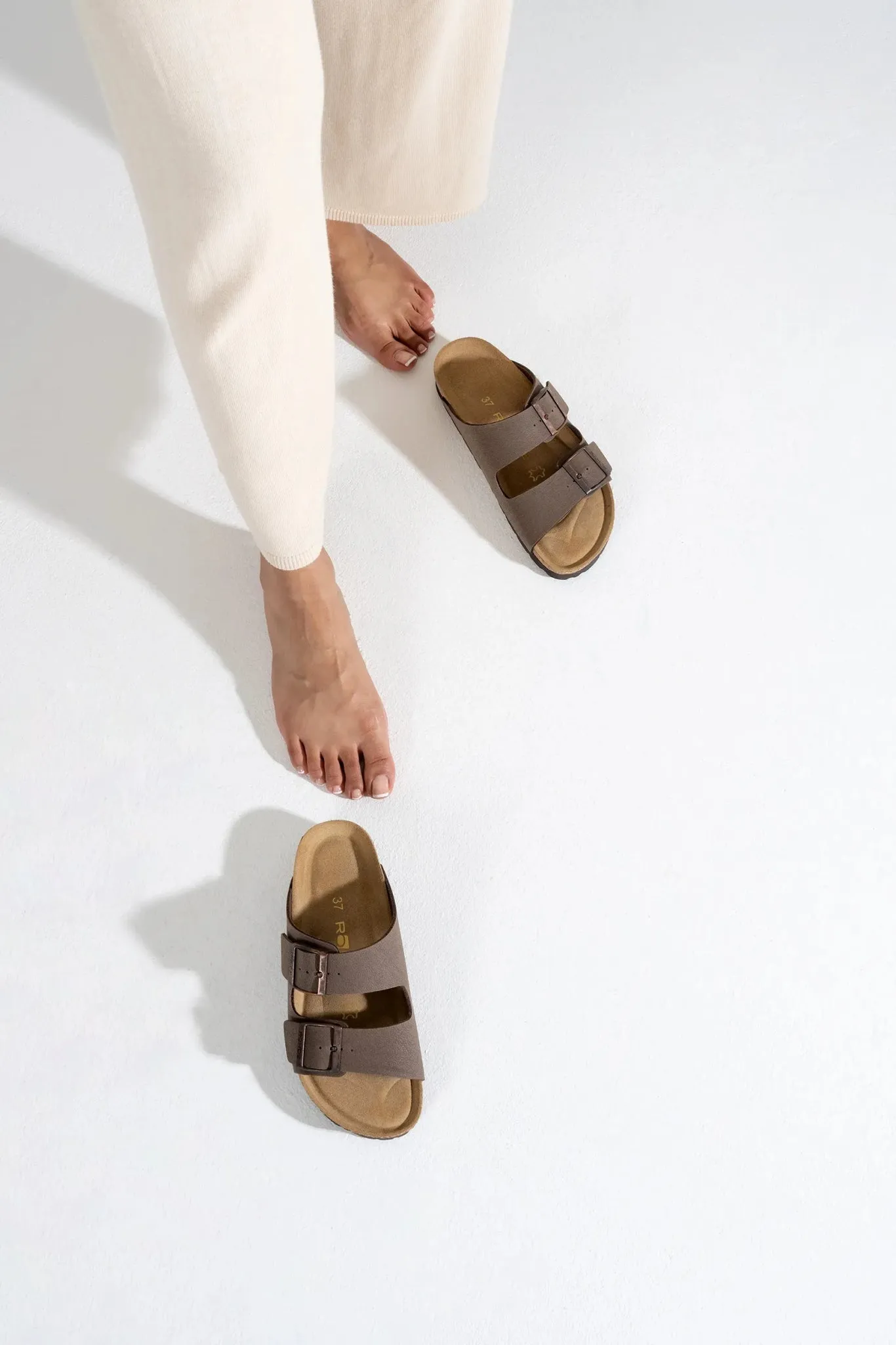 'Alba' women's slide sandal - brown