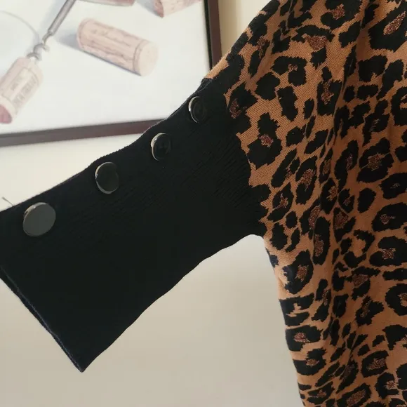 🔥Anne Klien Metallic Leopard Sweater