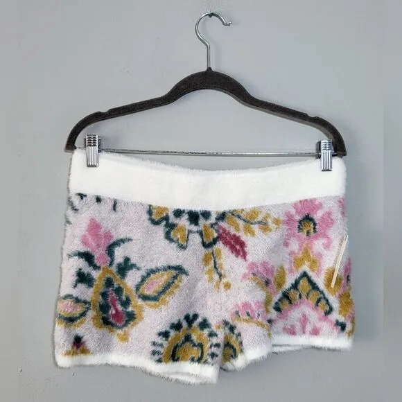 ANTHROPOLOGIE NWT Daily Practice Shorts | Size M | Soft Fuzzy Floral