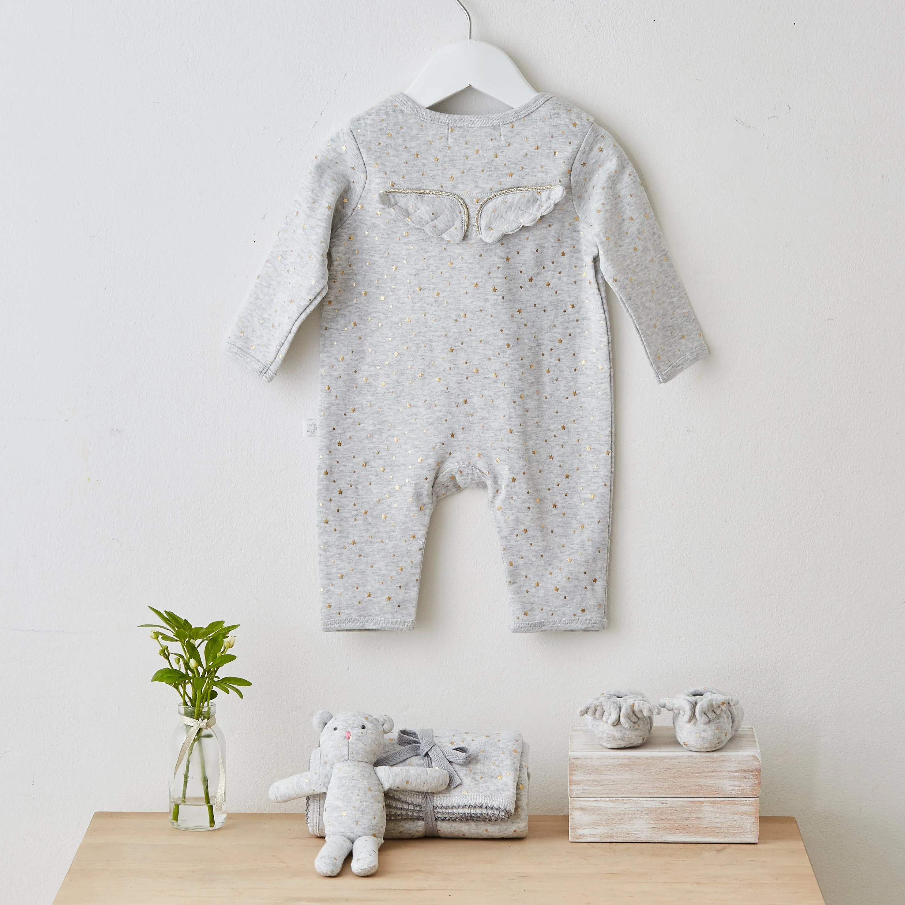 Baby Gold Star Angel Booties