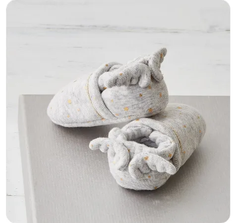 Baby Gold Star Angel Booties