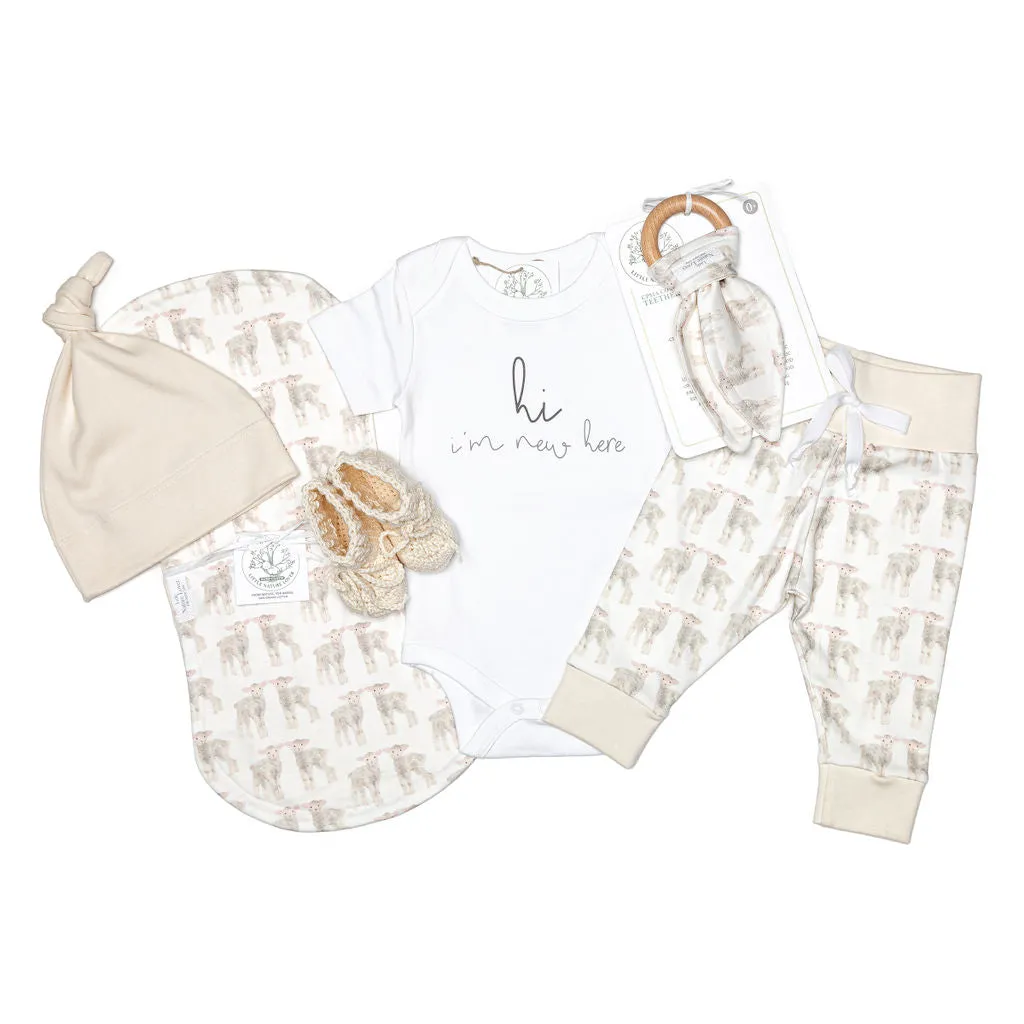Baby Lambs | Organic Baby Gift Basket 7pcs| Gender Neutral