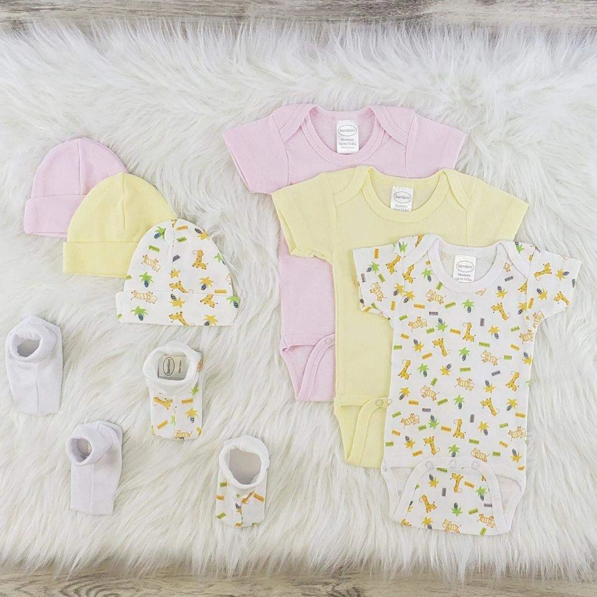 Bambini 8 Pc Girl Layette Baby Clothes Set