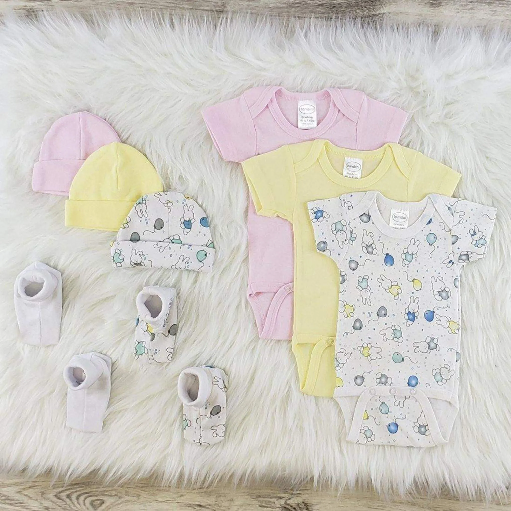 Bambini 8 Pc Girl Layette Baby Clothes Set
