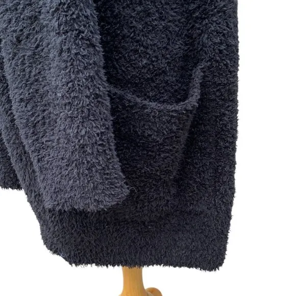 Barefoot Dreams CozyChic Ribbed Knit Trim Cardigan Loungewear Coastal Cozy-1X