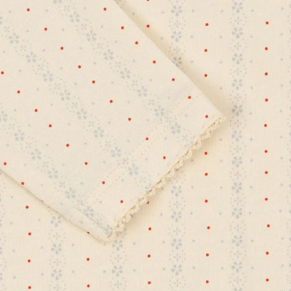 Basic Cotton Dot Flower Onesie Romper (Fete De Fleur)