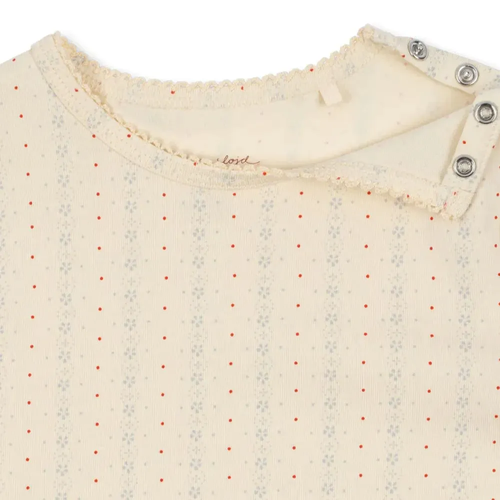 Basic Cotton Dot Flower Onesie Romper (Fete De Fleur)