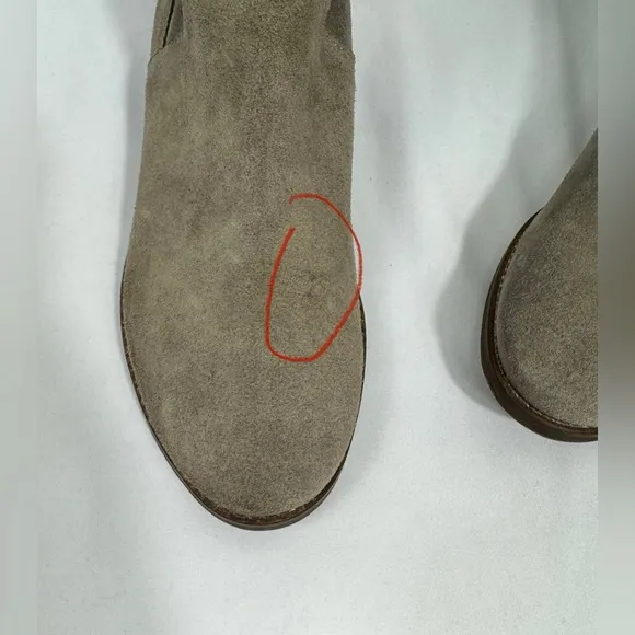 Bata Lace Cut Out Suede Leather Boots Women's Size 36 (5.5-6) Beige Tall Riding