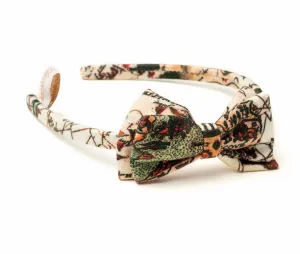Beige Map Cotton Bow Headband
