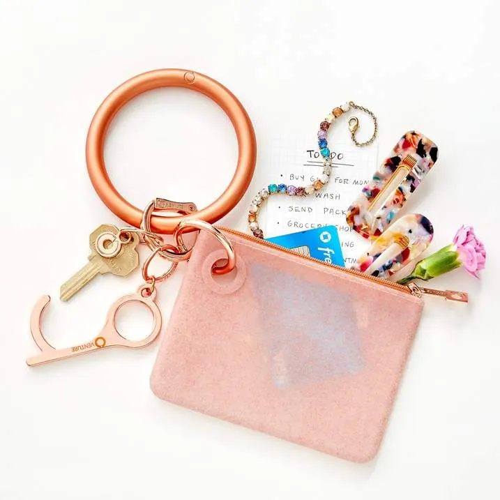 Big O Mini Silicone Pouch Rose Gold Confetti