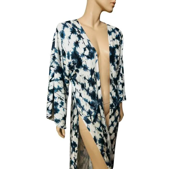 Bikiny Society Long Maxi Tie Dye Beach Coverup 100% Viscose Size Fit Medium