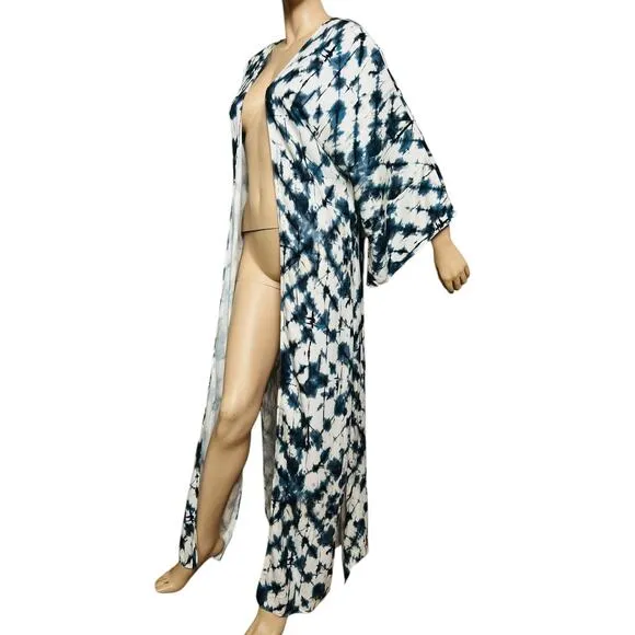 Bikiny Society Long Maxi Tie Dye Beach Coverup 100% Viscose Size Fit Medium