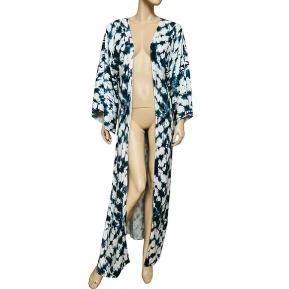 Bikiny Society Long Maxi Tie Dye Beach Coverup 100% Viscose Size Fit Medium