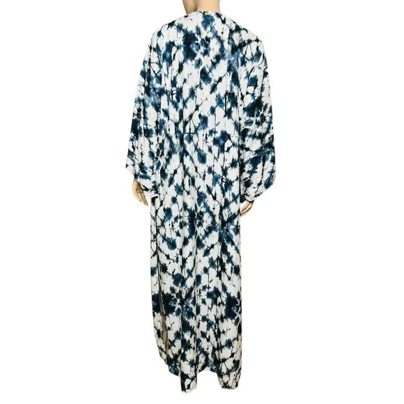 Bikiny Society Long Maxi Tie Dye Beach Coverup 100% Viscose Size Fit Medium