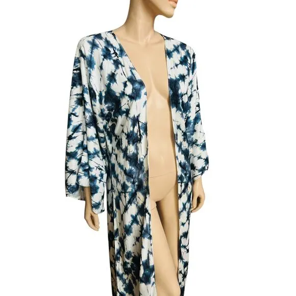 Bikiny Society Long Maxi Tie Dye Beach Coverup 100% Viscose Size Fit Medium