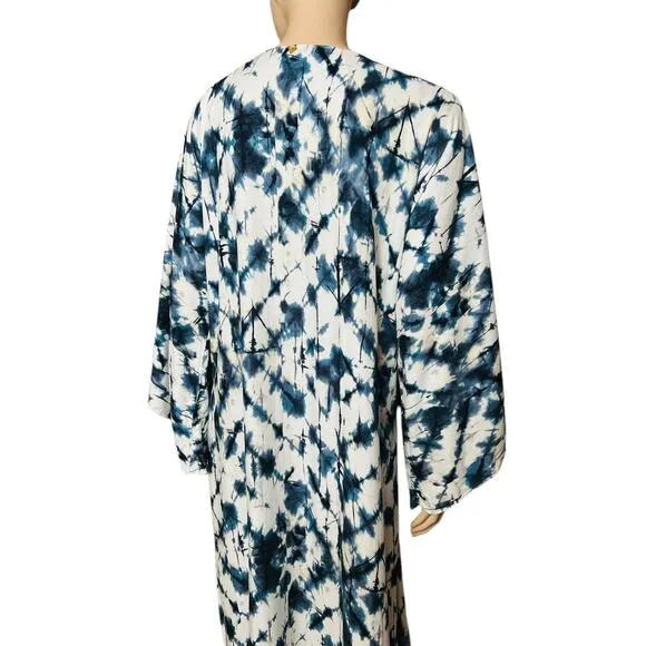 Bikiny Society Long Maxi Tie Dye Beach Coverup 100% Viscose Size Fit Medium