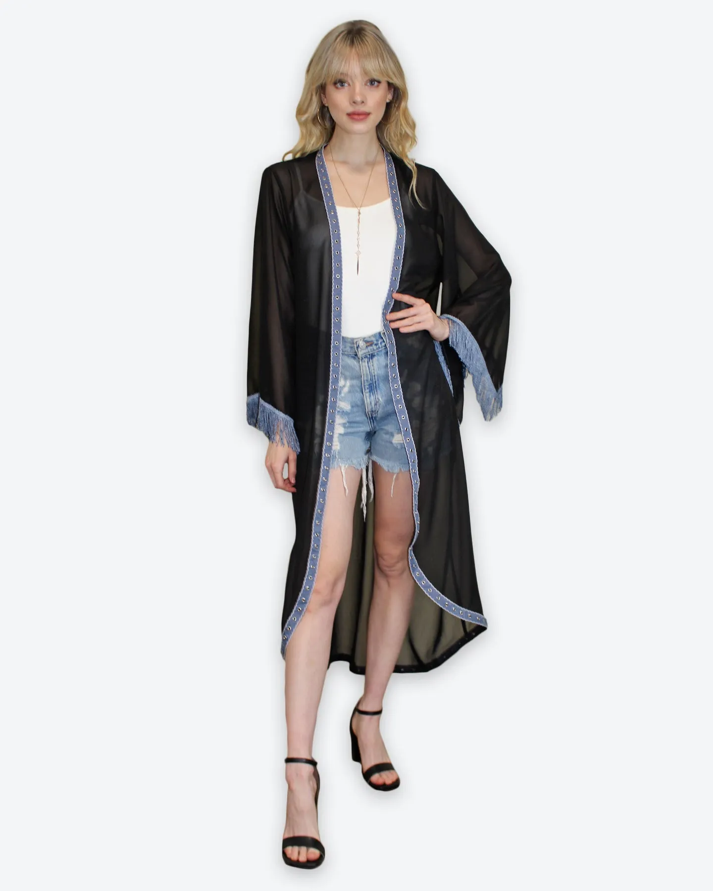 Black Denim Kimono