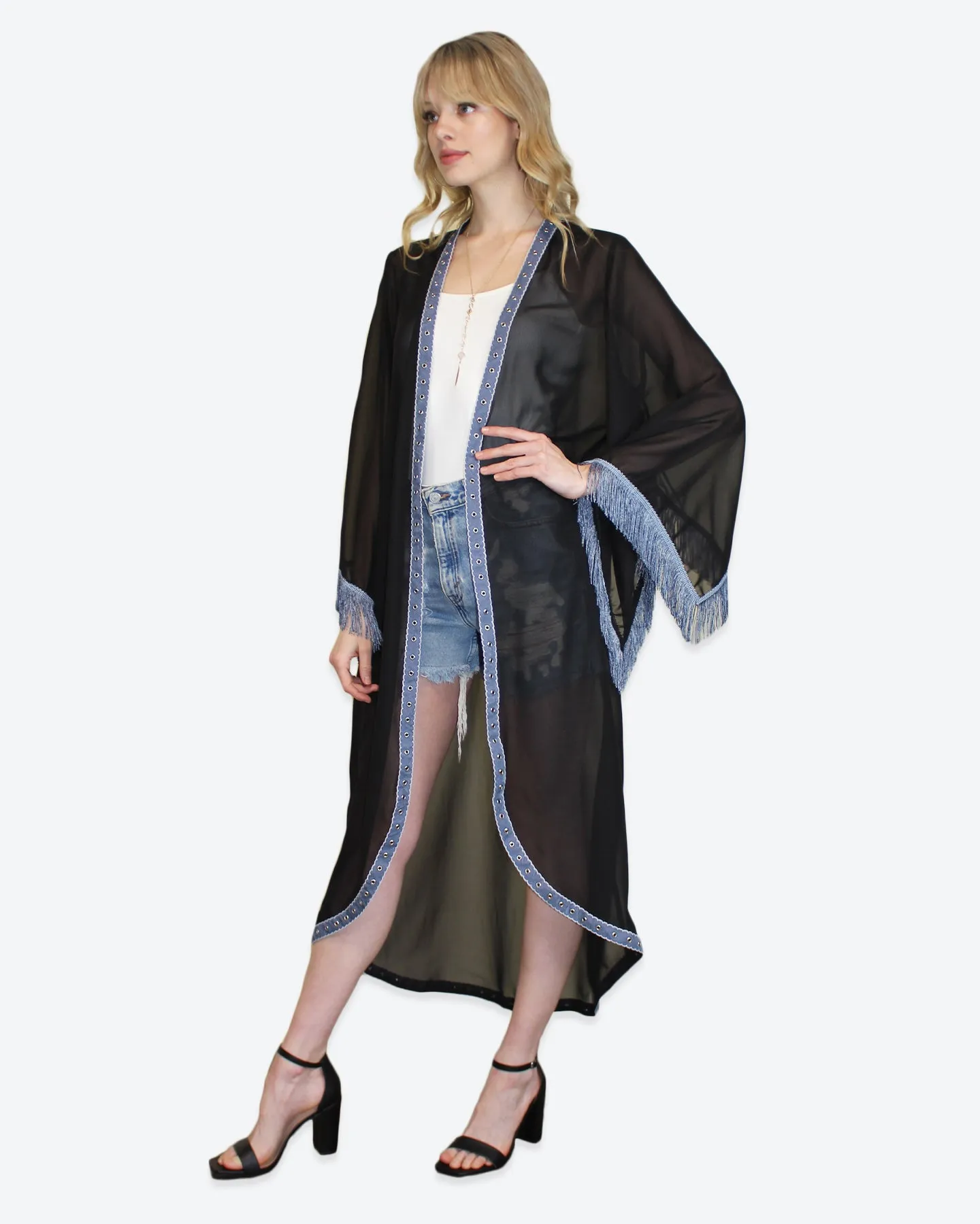 Black Denim Kimono