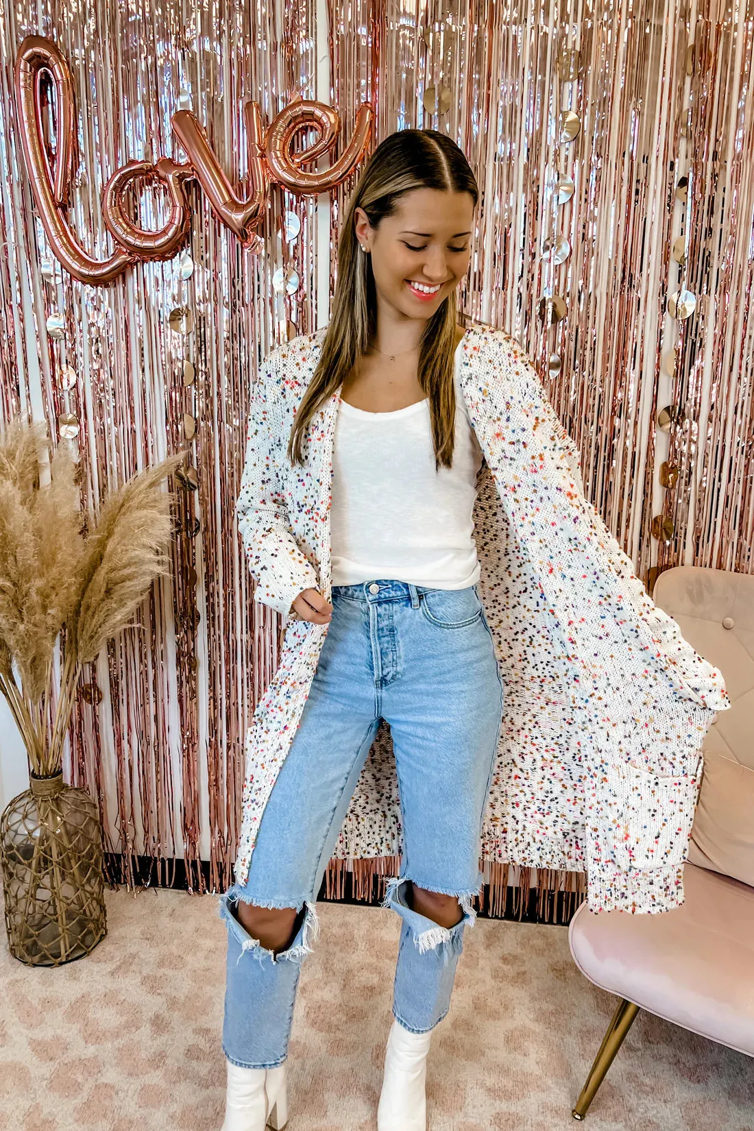 BLAKELEY Miley Dot Cardigan White