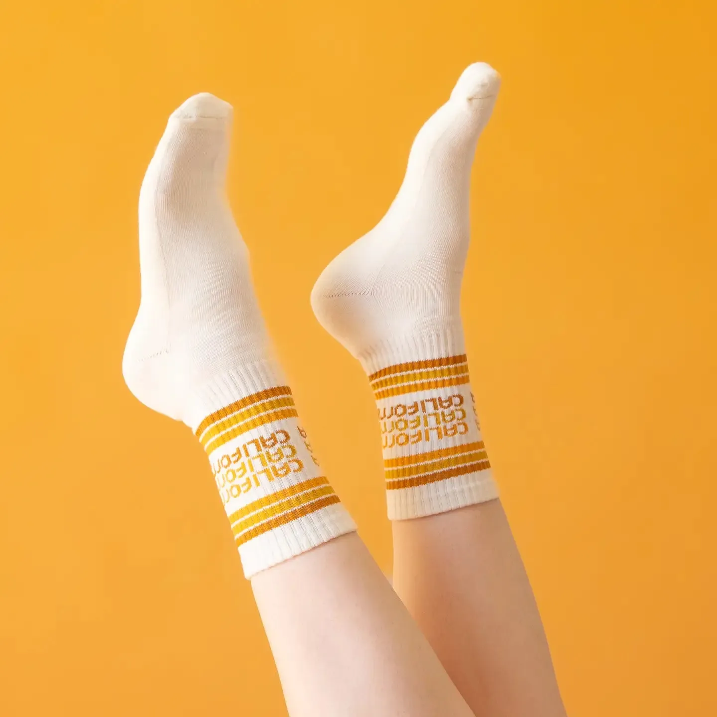 california striped crew socks