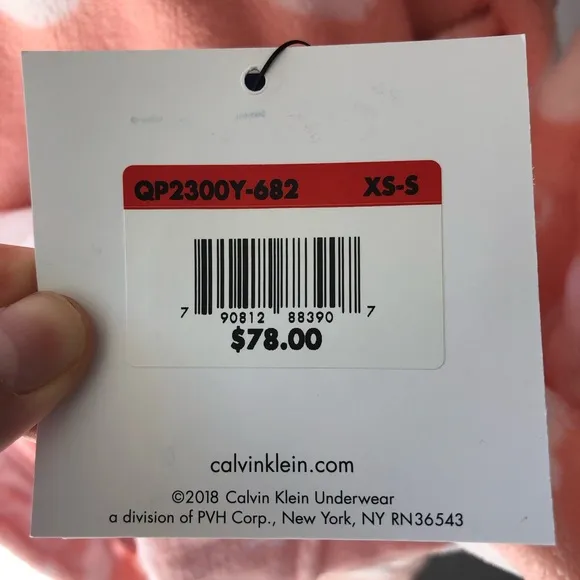Calvin Klein Pink Hearts Logo Belted Robe Size XS/S