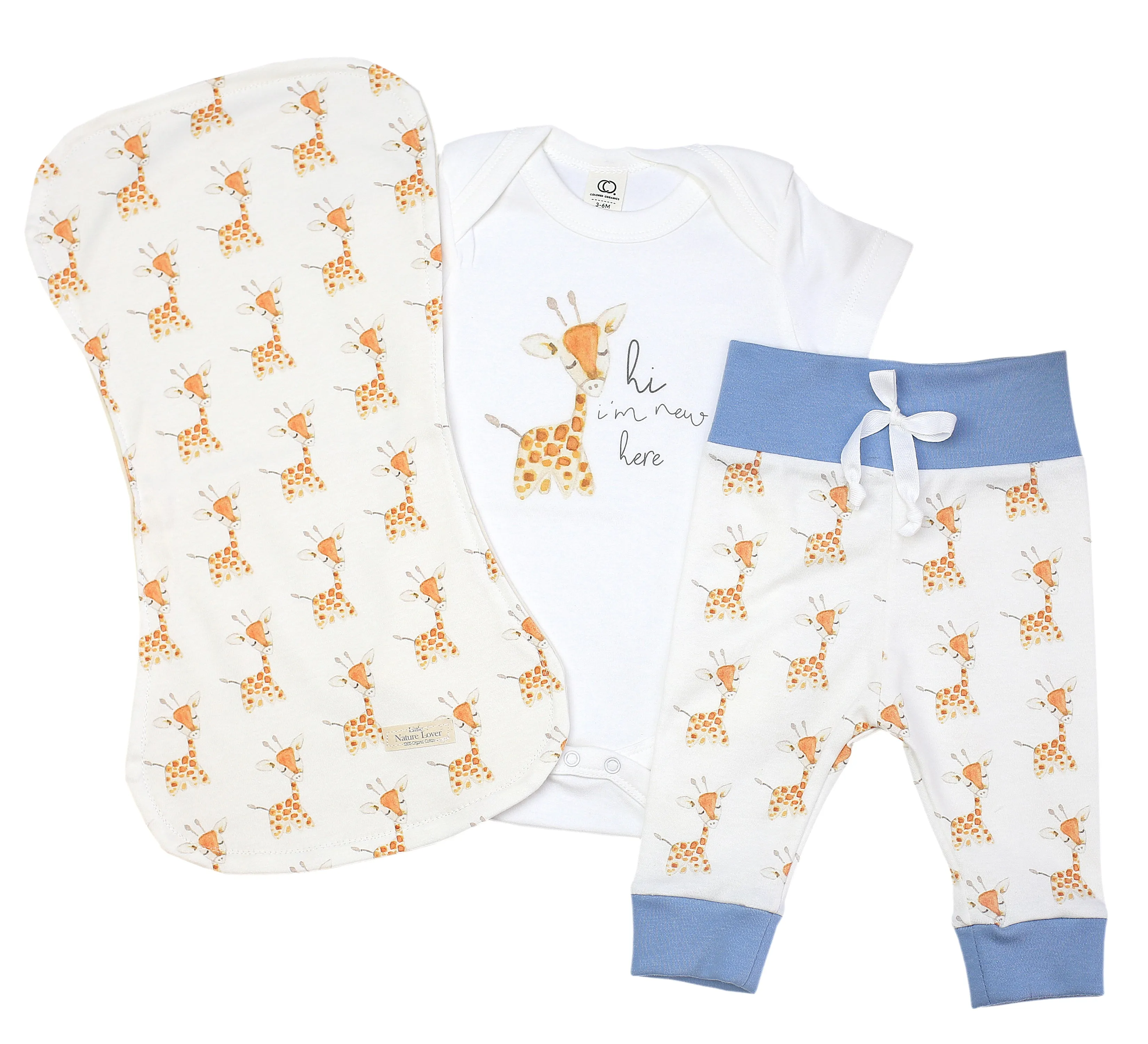 Charley the Giraffe | Organic Baby Gift Basket 7pcs | Baby Boy