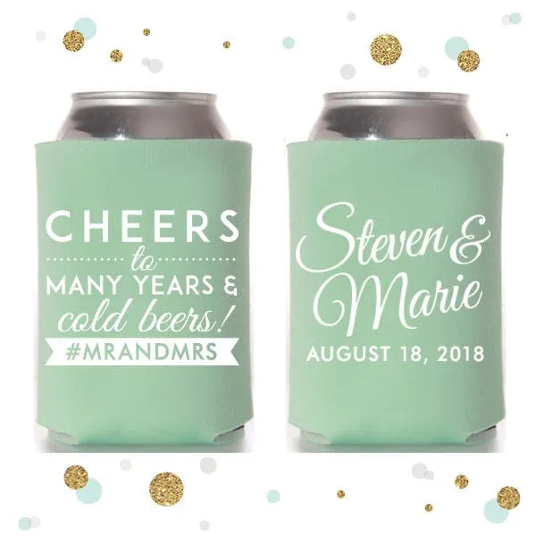 Cheers to Many Years - Wedding Can Cooler #76R
