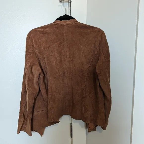 Chico's genuine suede open front jacket sz M