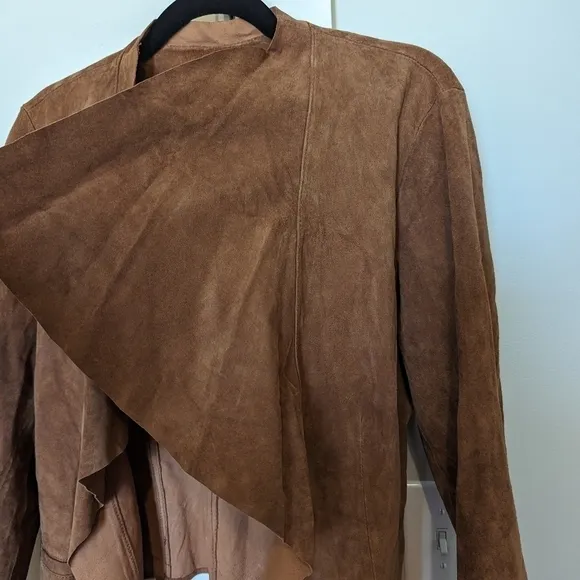 Chico's genuine suede open front jacket sz M