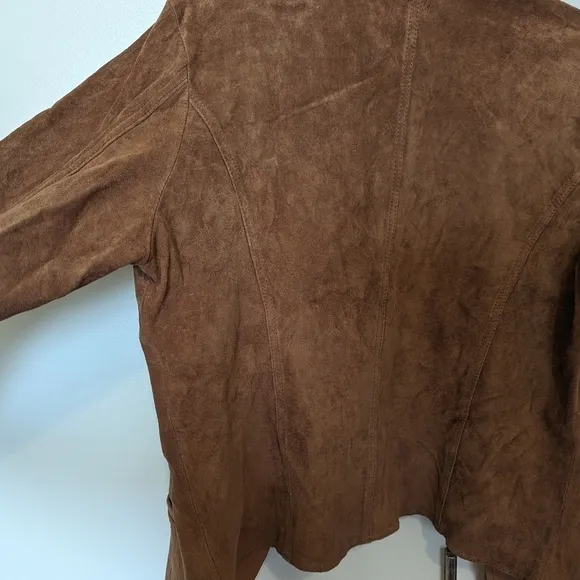 Chico's genuine suede open front jacket sz M