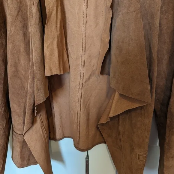Chico's genuine suede open front jacket sz M