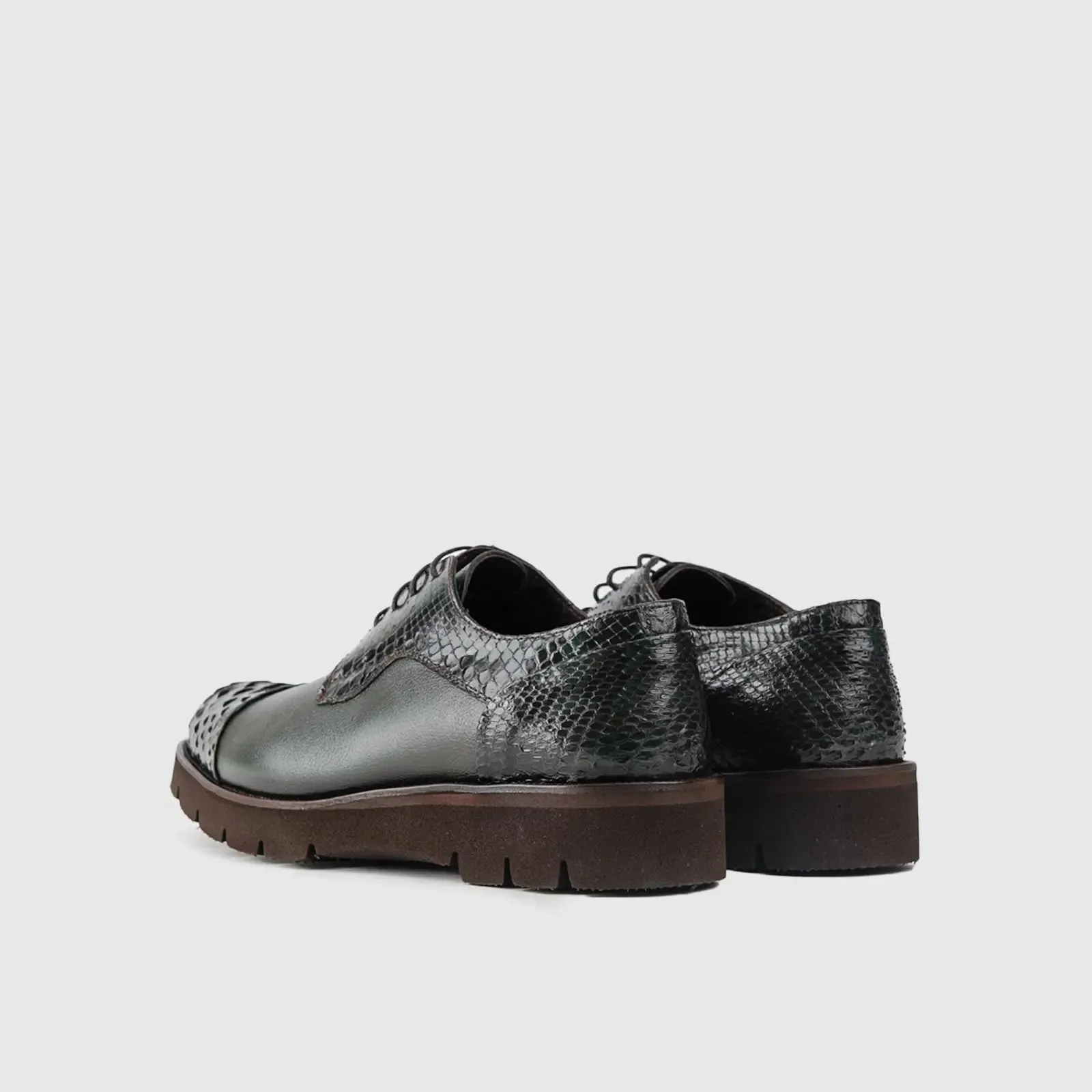 Chunky Sole Dress Oxfords 66292 Green Snake