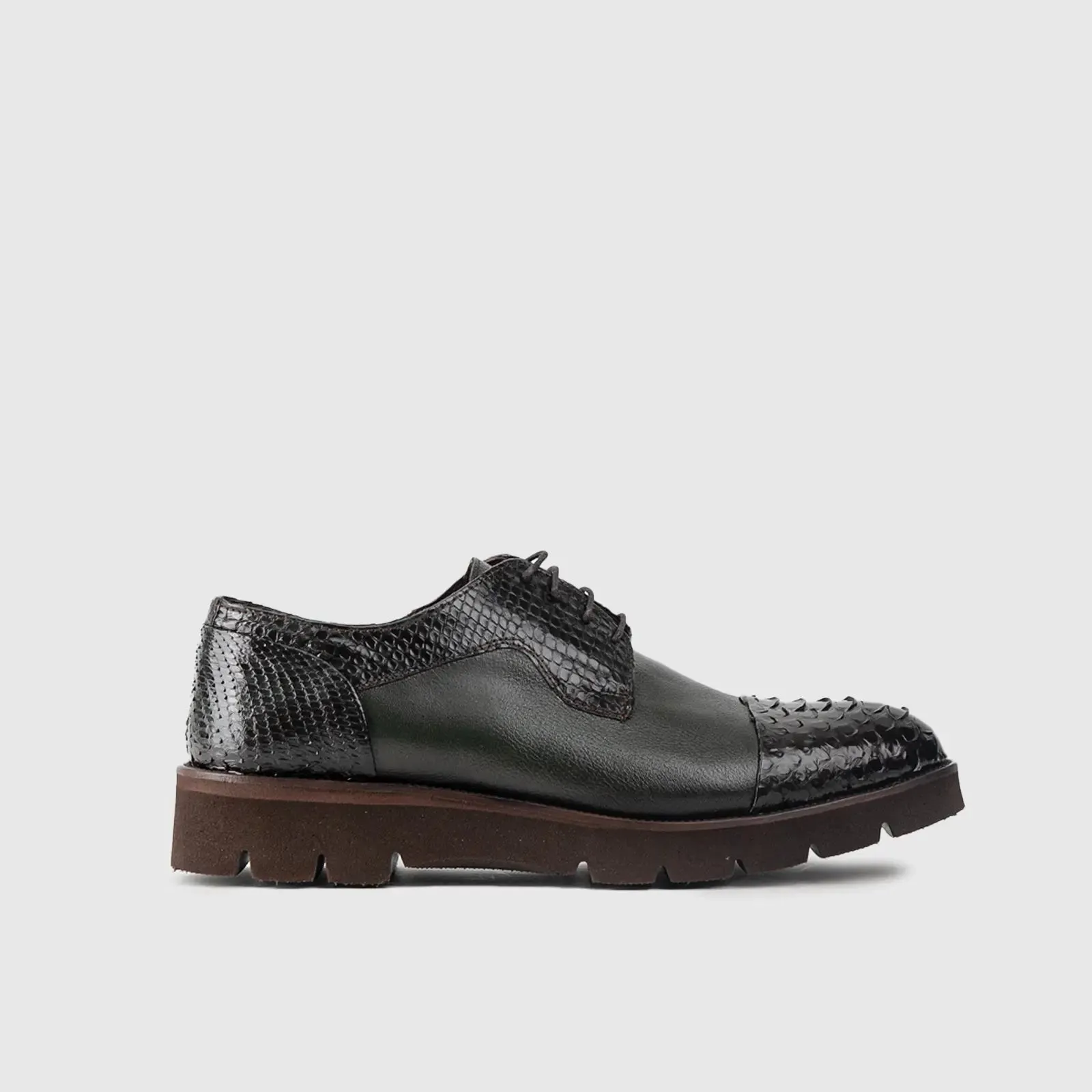 Chunky Sole Dress Oxfords 66292 Green Snake
