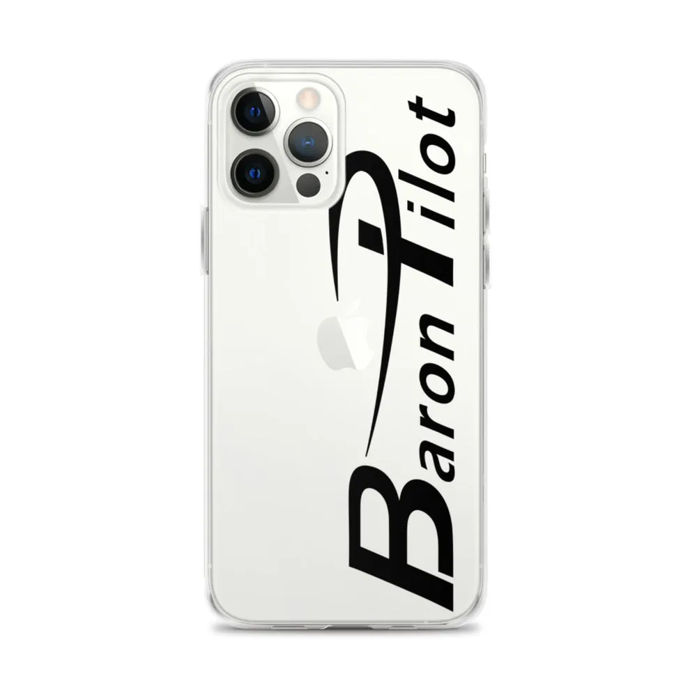 Clear Baron Pilot iPhone Case - Black Font