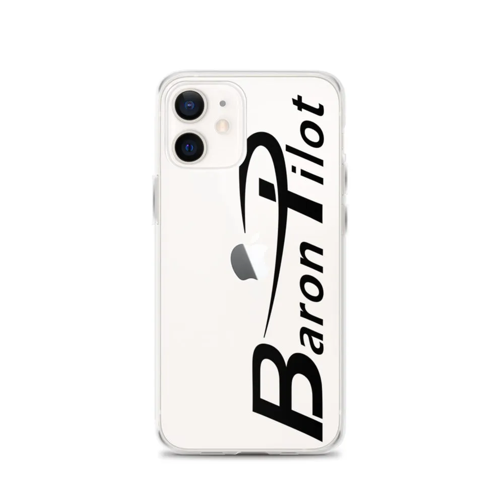Clear Baron Pilot iPhone Case - Black Font