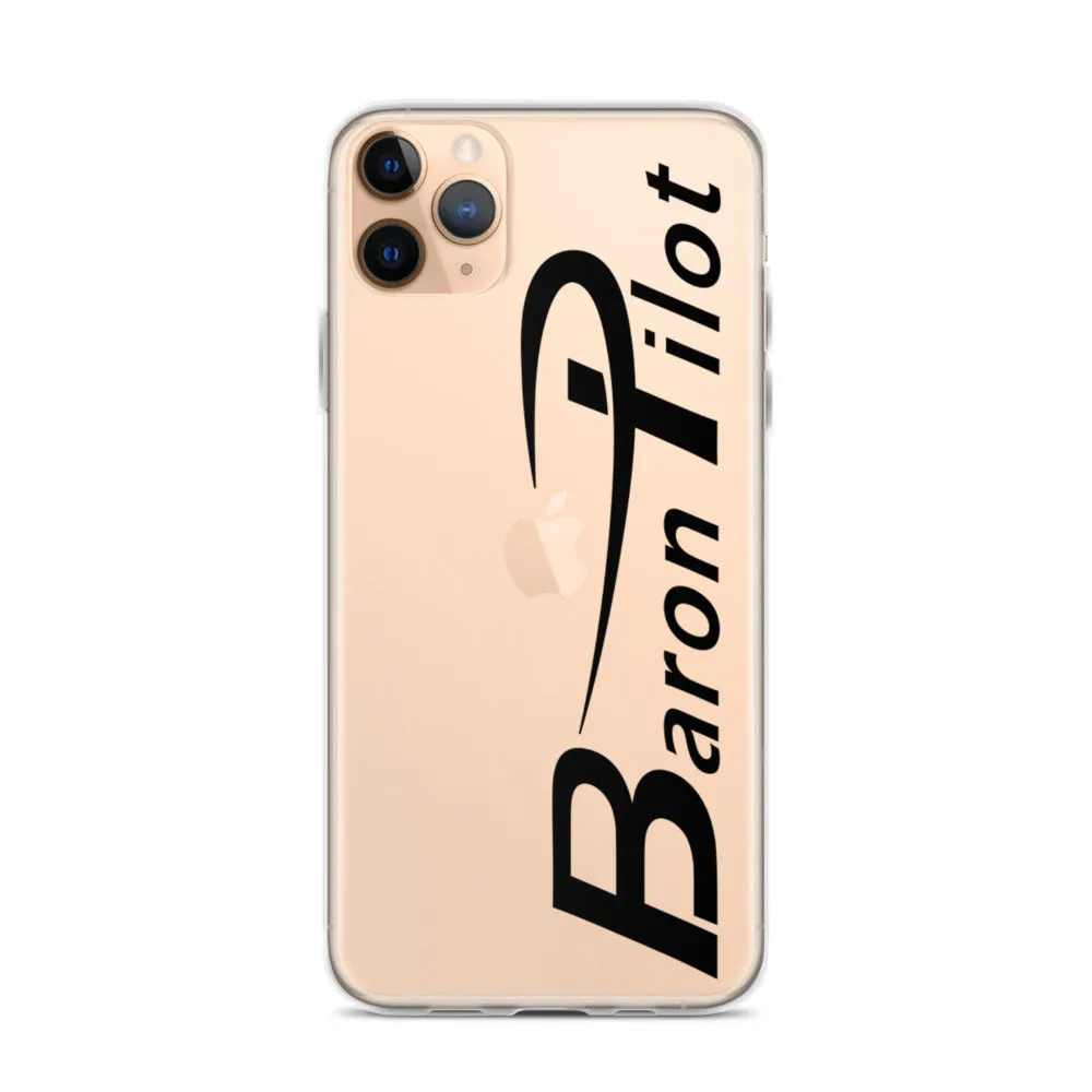 Clear Baron Pilot iPhone Case - Black Font