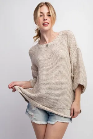 Coconut Milk Cozy Boxy Woven Pullover