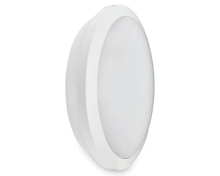 Collingwood WL9527ECS 18-27W IP65 2150-3200lm CCT Round LED Bulkhead with Emergency - White