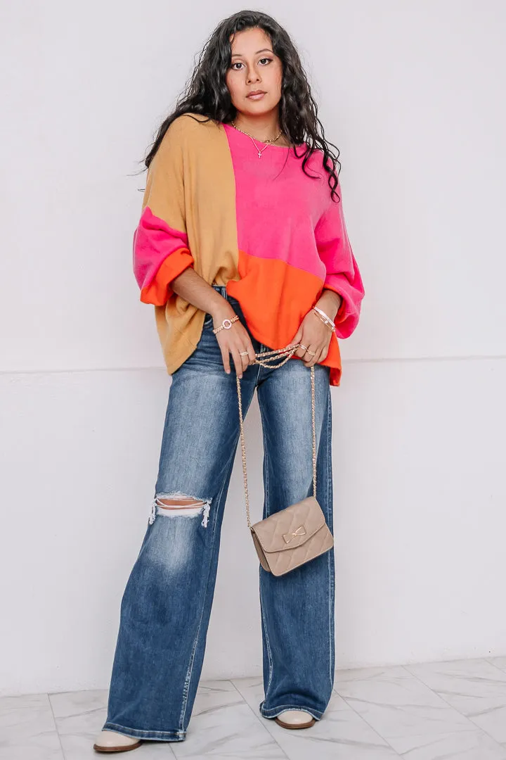 Color Me Crazy Color Block Sweater