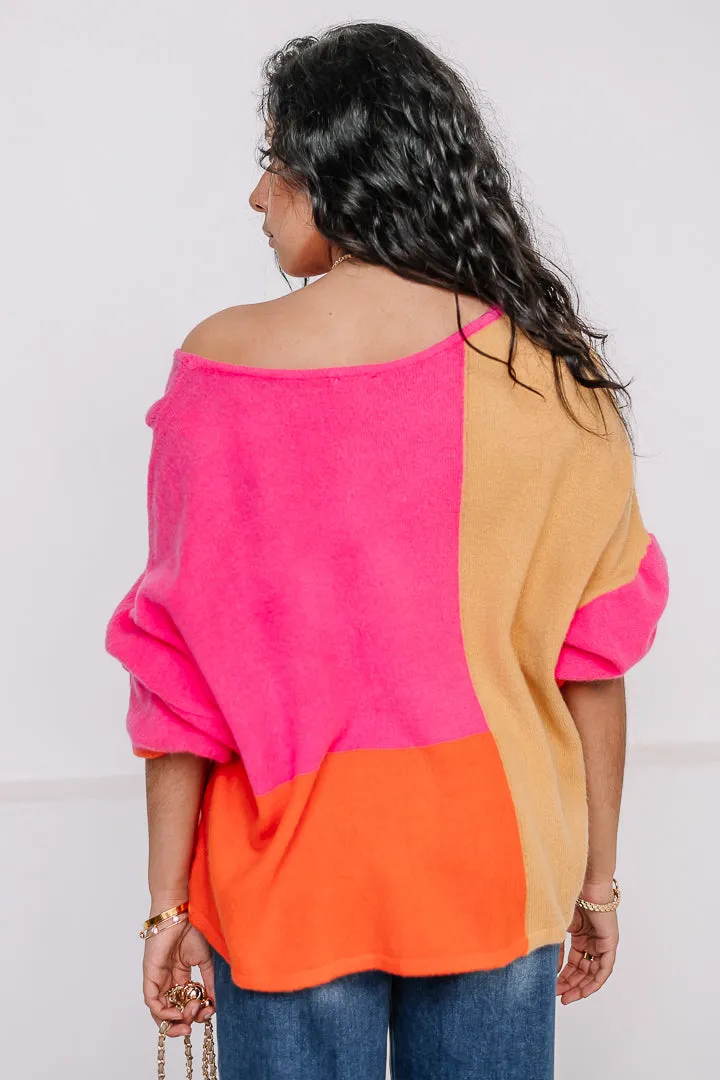 Color Me Crazy Color Block Sweater
