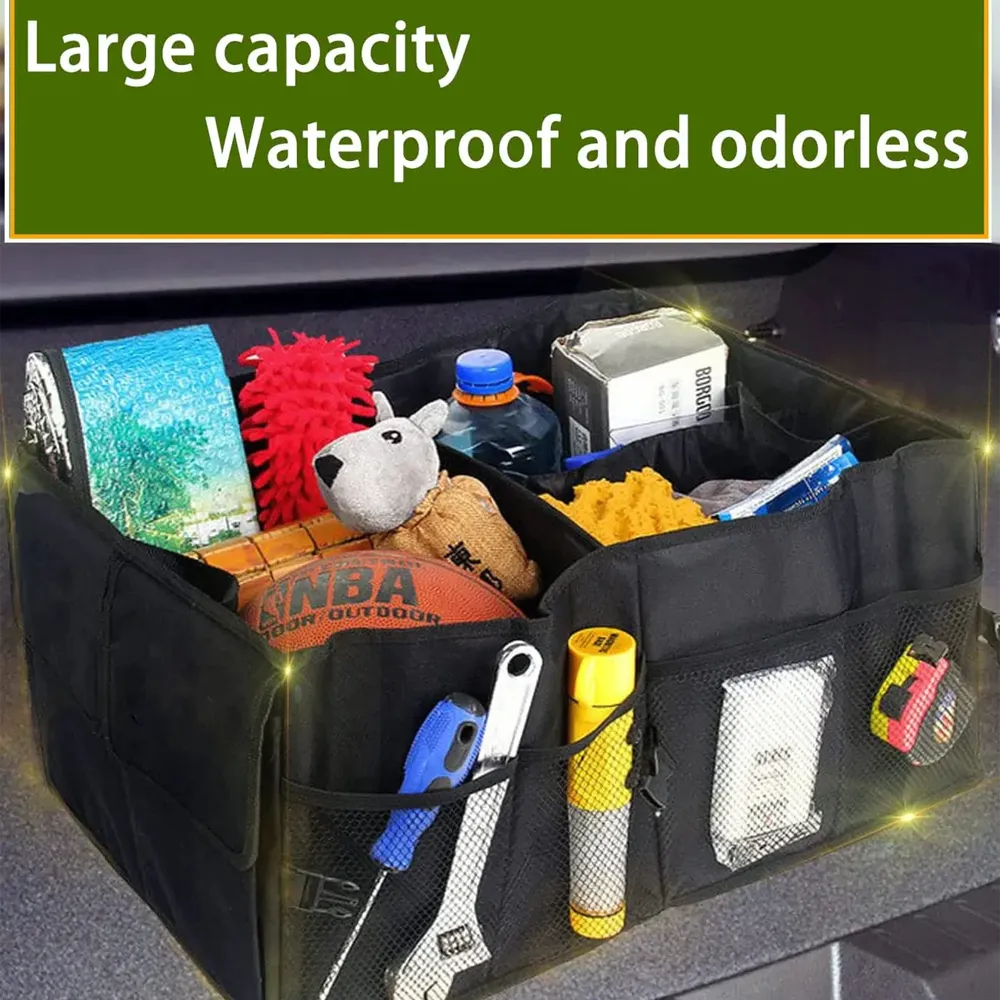 Custom Logo Car Trunk Organizer, Fit with Dodge, Foldable Car Trunk Storage Box, Storage Bag, Waterproof, Dust-proof, Stain-Resistant