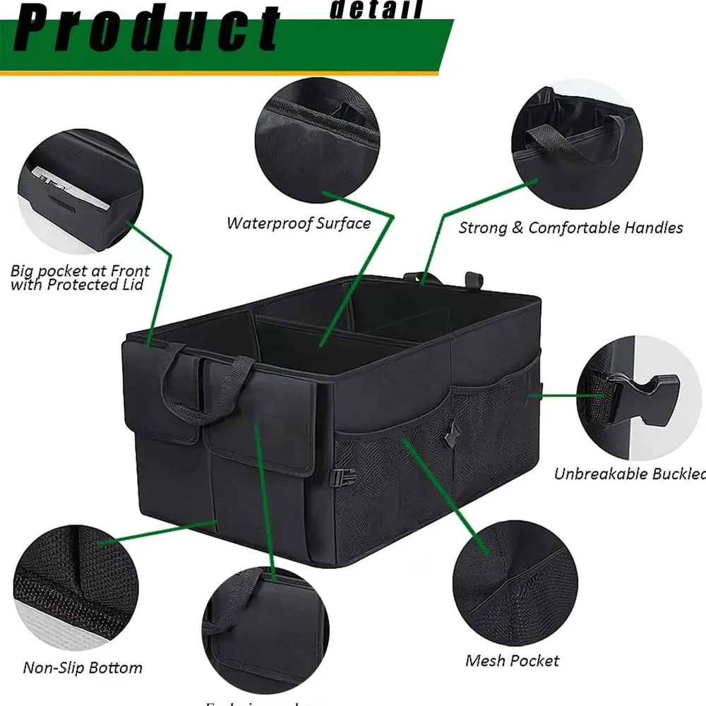 Custom Logo Car Trunk Organizer, Fit with Dodge, Foldable Car Trunk Storage Box, Storage Bag, Waterproof, Dust-proof, Stain-Resistant